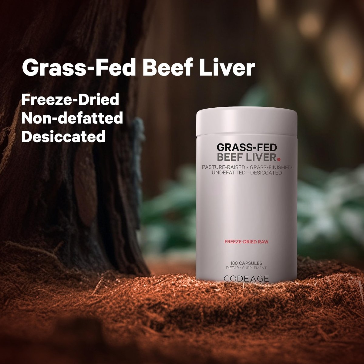 Codeage - Beef Liver Grass-Fed & Pasture Raised - 180 Capsules