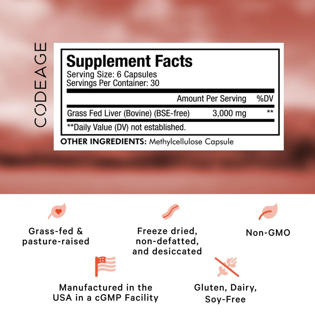 Codeage - Beef Liver Grass-Fed & Pasture Raised - 180 Capsules