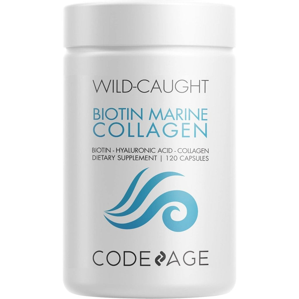 Codeage - Biotin Marine Collagen Types I & II Wild-Caught - 120 Capsules