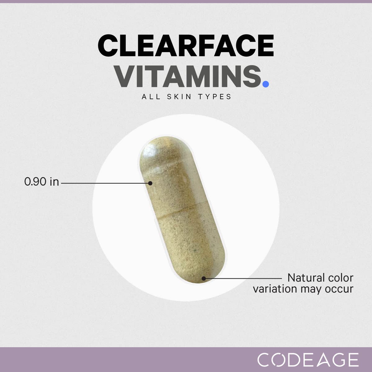 Codeage - Clearface Pantothenic Acid, Niacin, Vitamins A, C, D3, E, FloraFIT Probiotics - 90 Capsules