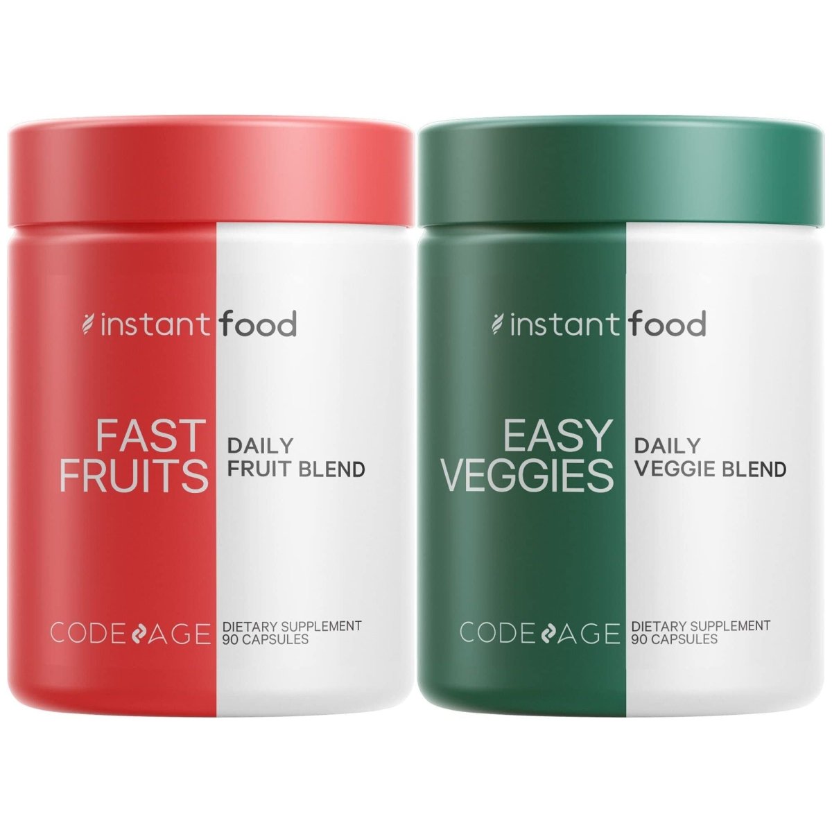 Codeage - Easy Veggies + Fast Fruits Bundle - 180 Capsules
