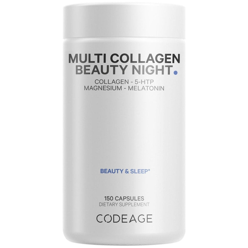 Codeage - Multi Collagen Beauty Night with 5-HTP Lavendar L-Theanine & Melatonin - 150 Capsules