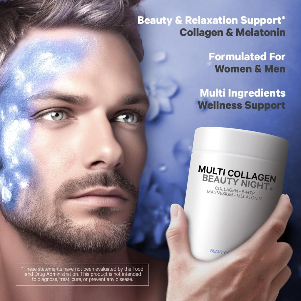 Codeage - Multi Collagen Beauty Night with 5-HTP Lavendar L-Theanine & Melatonin - 150 Capsules