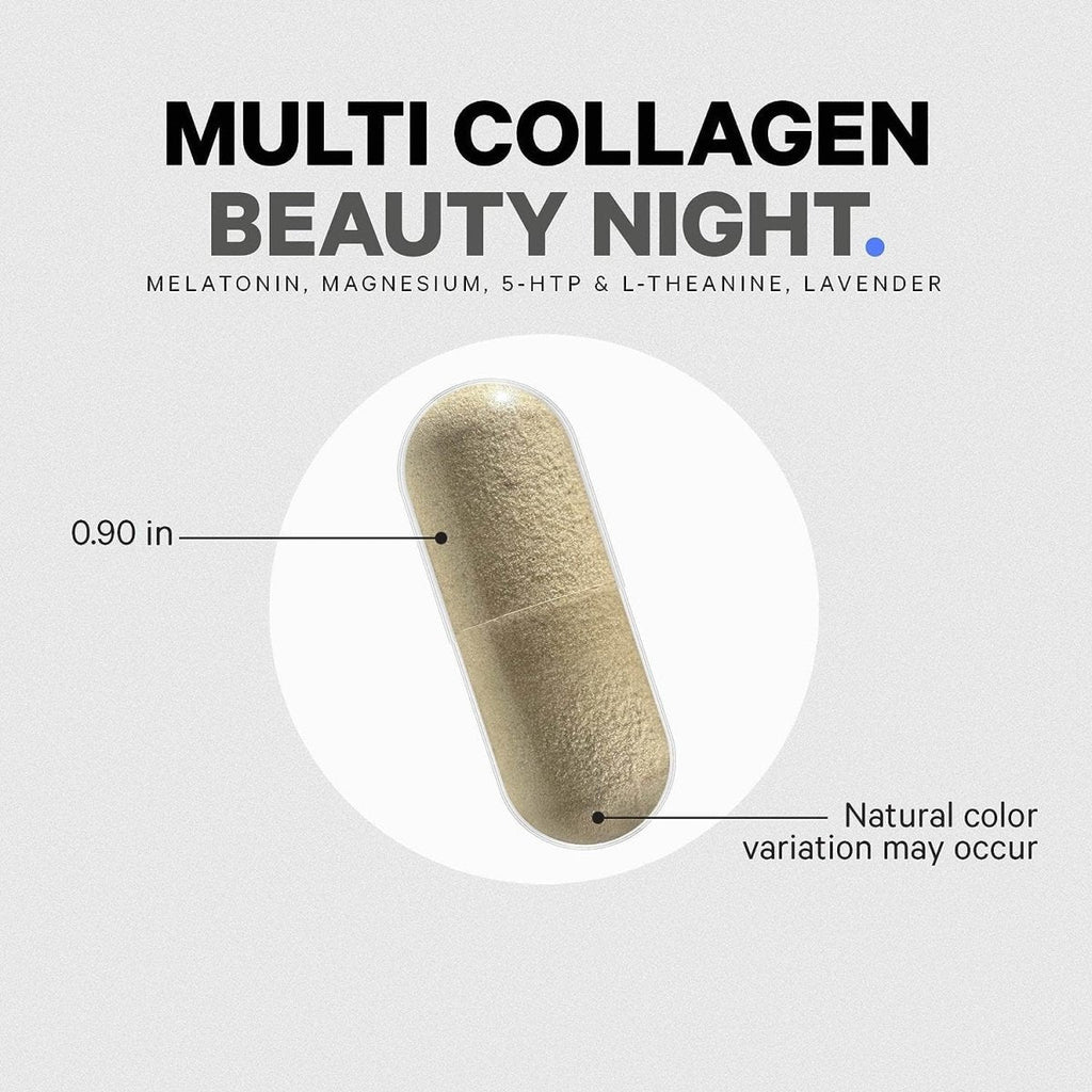 Codeage - Multi Collagen Beauty Night with 5-HTP Lavendar L-Theanine & Melatonin - 150 Capsules