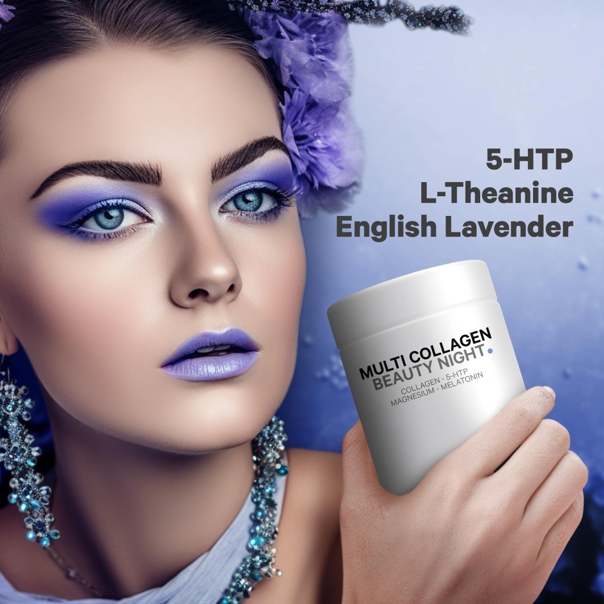 Codeage - Multi Collagen Beauty Night with 5-HTP Lavendar L-Theanine & Melatonin - 150 Capsules