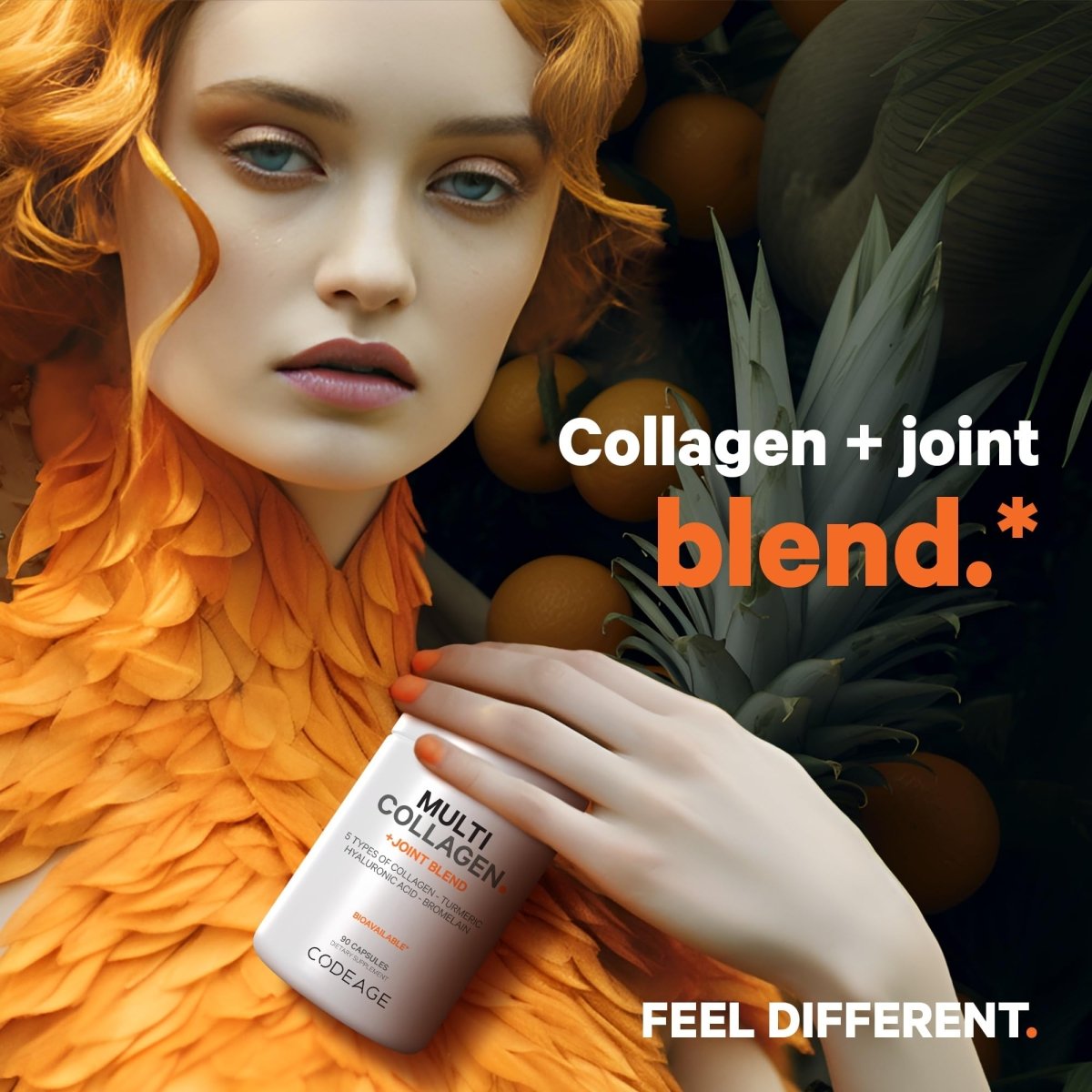 Codeage - Multi Collagen Protein + Joint Blend, Astaxanthin, Bromelain, Boswellia - 90 Capsules