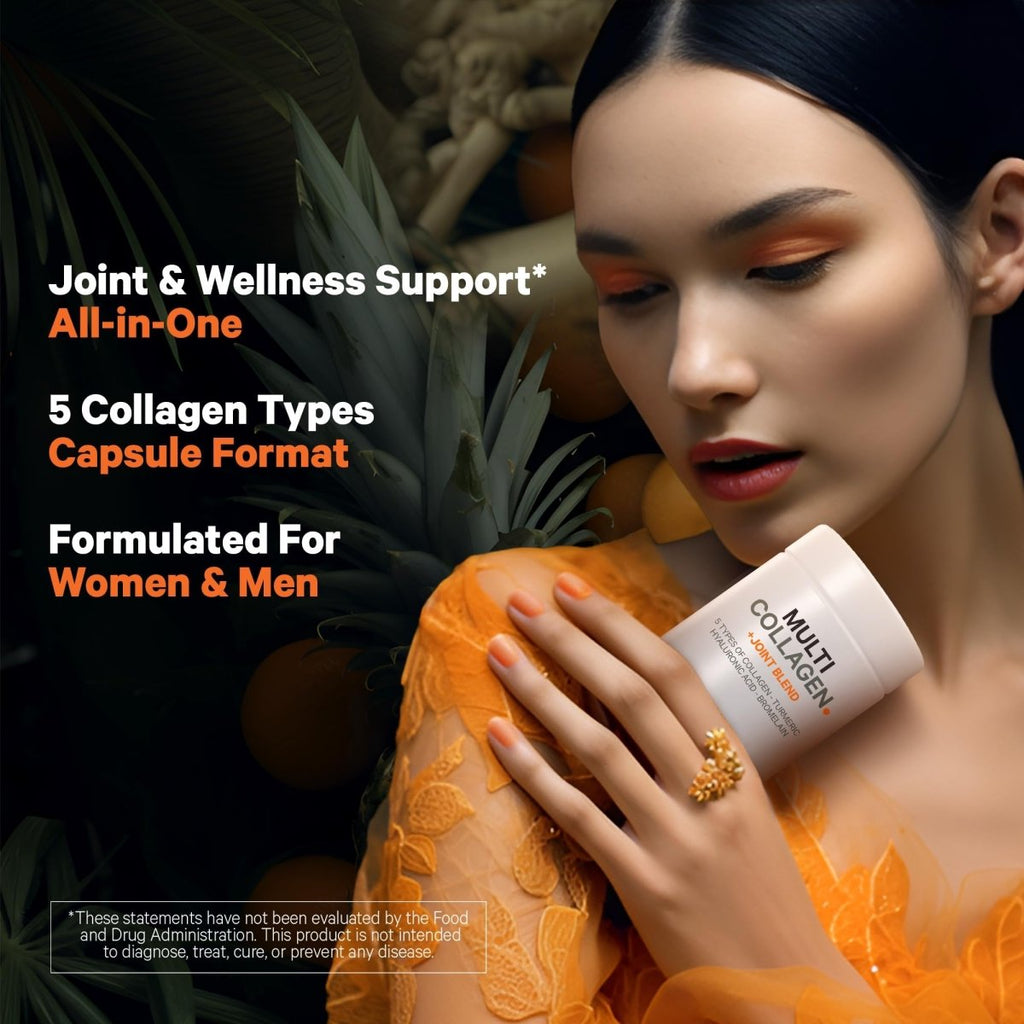Codeage - Multi Collagen Protein + Joint Blend, Astaxanthin, Bromelain, Boswellia - 90 Capsules
