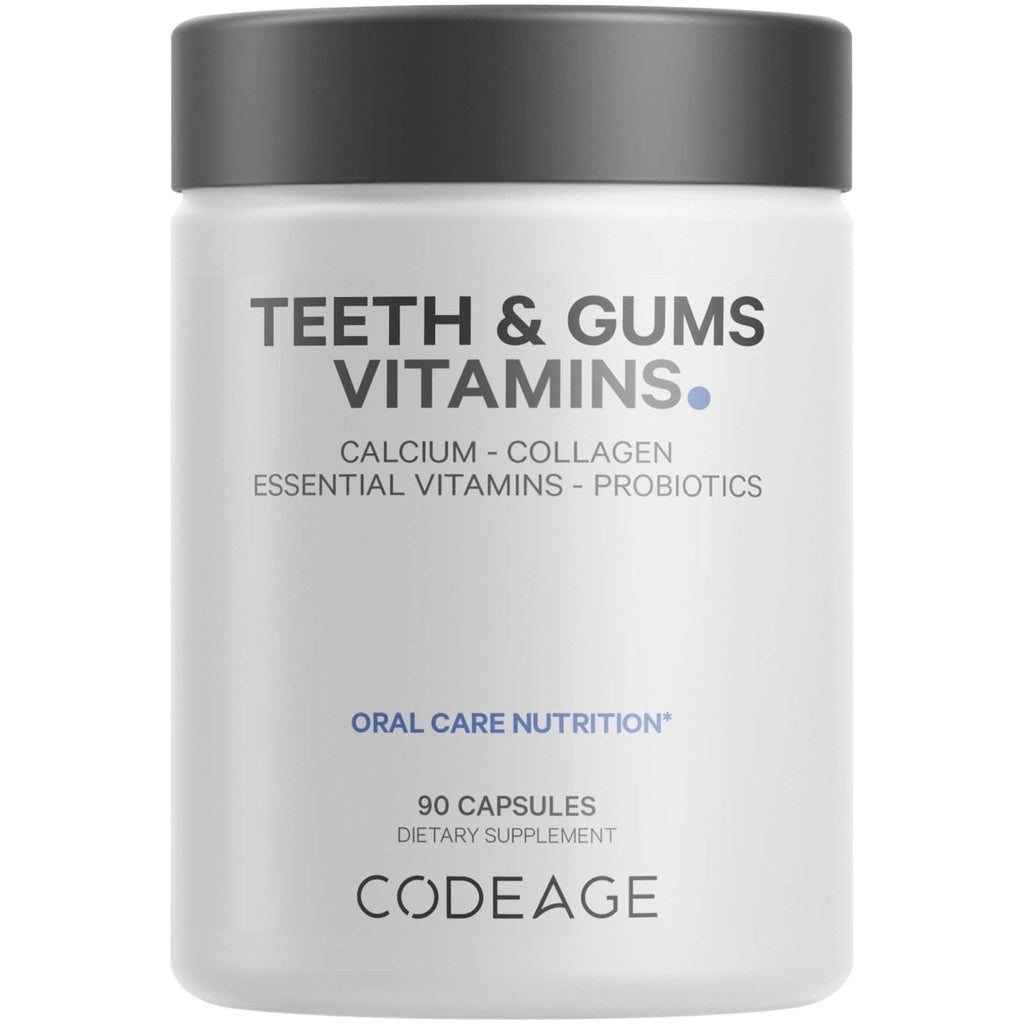 Codeage - Teeth & Gums Vitamins + Oral Probiotics Mouth Care Supplement - 90 Capsules