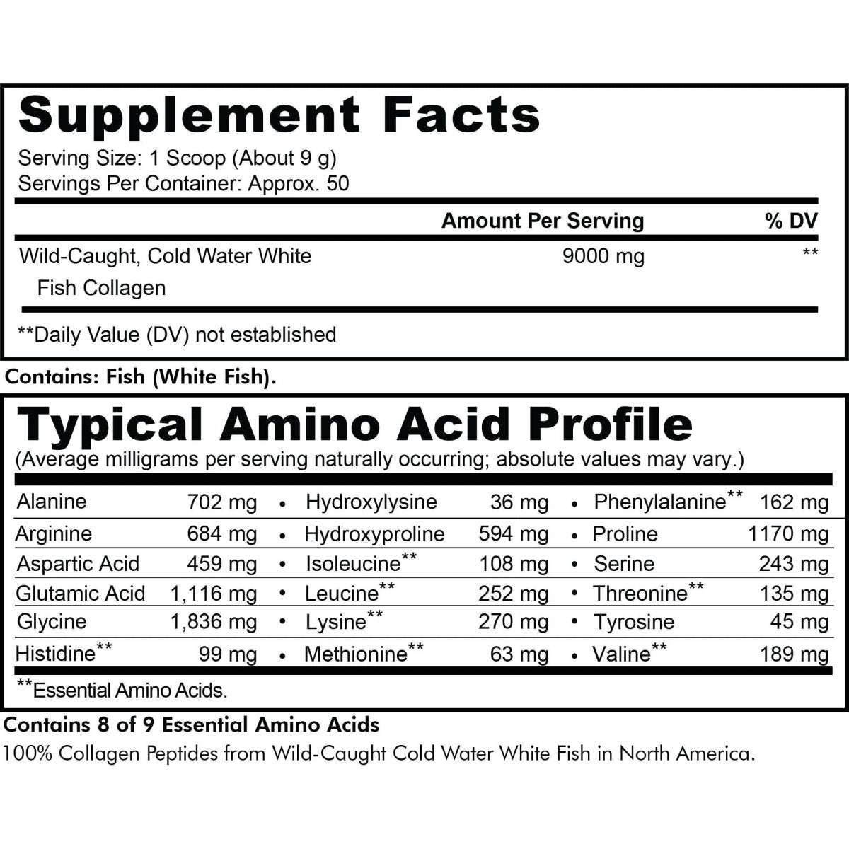 Codeage - Wild Caught Marine Collagen Peptides Hydrolyzed Powder Unflavored - 15.87 oz.