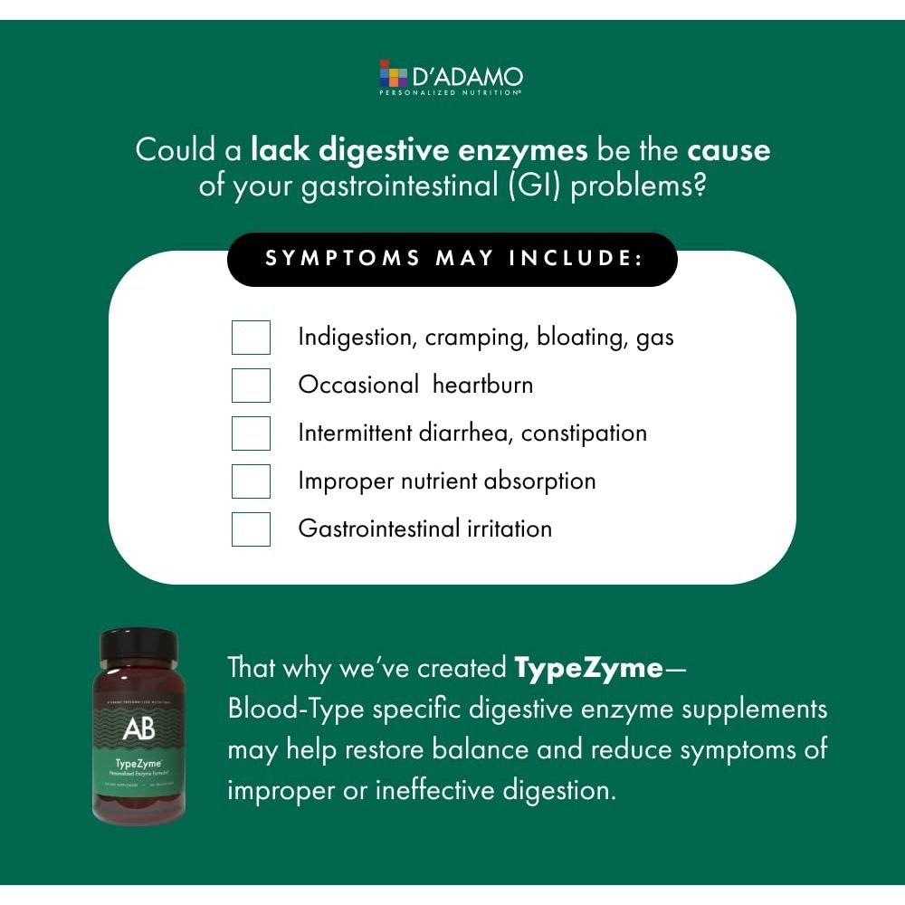 D'Adamo Personalized Nutrition TypeZyme - Digestive Enzyme (Blood Type AB)