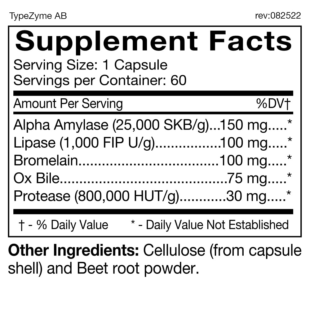D'Adamo Personalized Nutrition TypeZyme - Digestive Enzyme (Blood Type AB)