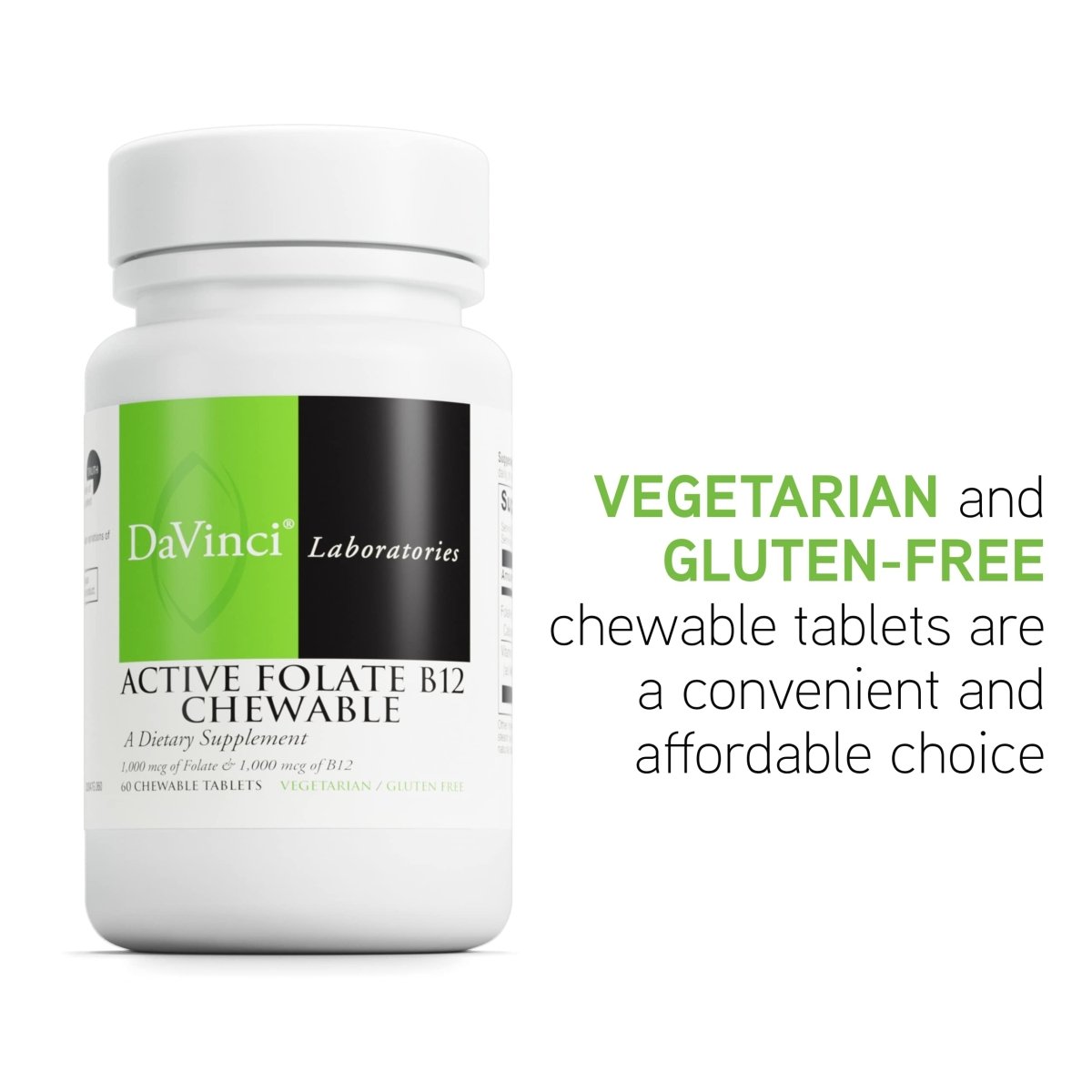 Davinci Active Folate B12 60 Chewable Tabs