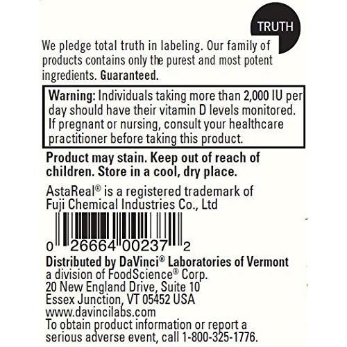 Davinci Laboratories Astaxanthin D3 Liquid - 1 fl oz