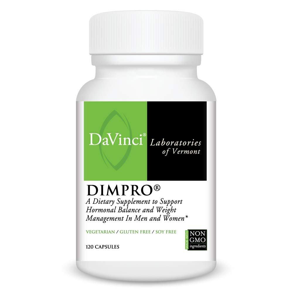 Davinci Laboratories - Dimpro, Dim Supplement, Natural Estrogen Blocker for Men and Women,120 Count