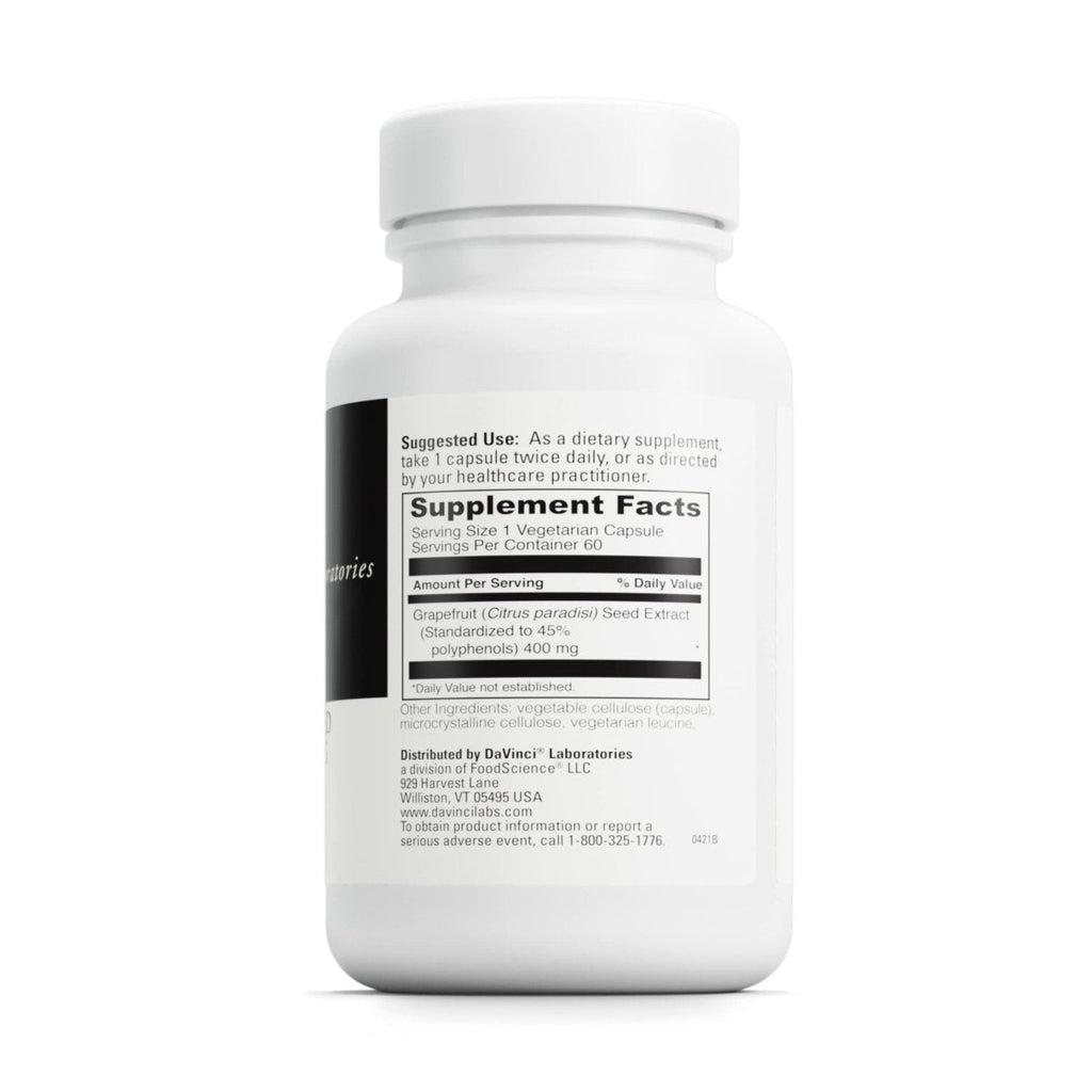 Davinci Laboratories Grapefruit Seed Extract - 400 mg - 60 Vegetarian Capsules