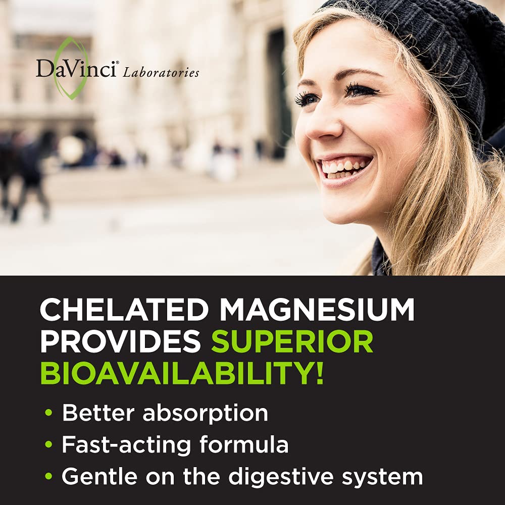 Davinci Laboratories Tri-Mag 300mg Magnesium Taurate Glycinate Malate Support Supplement, 120 Capsules - Vegetarian, Non-GMO Ingredients