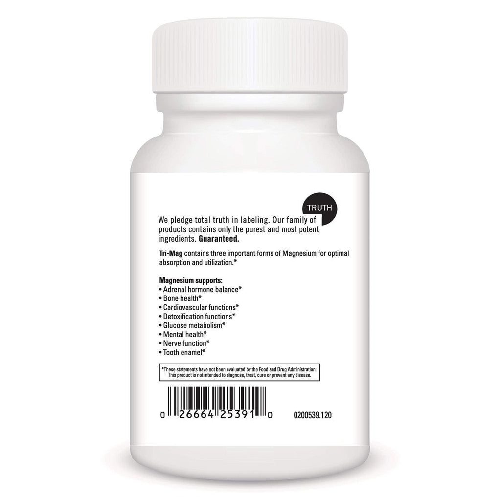 Davinci Laboratories Tri-Mag 300mg Magnesium Taurate Glycinate Malate Support Supplement, 120 Capsules - Vegetarian, Non-GMO Ingredients