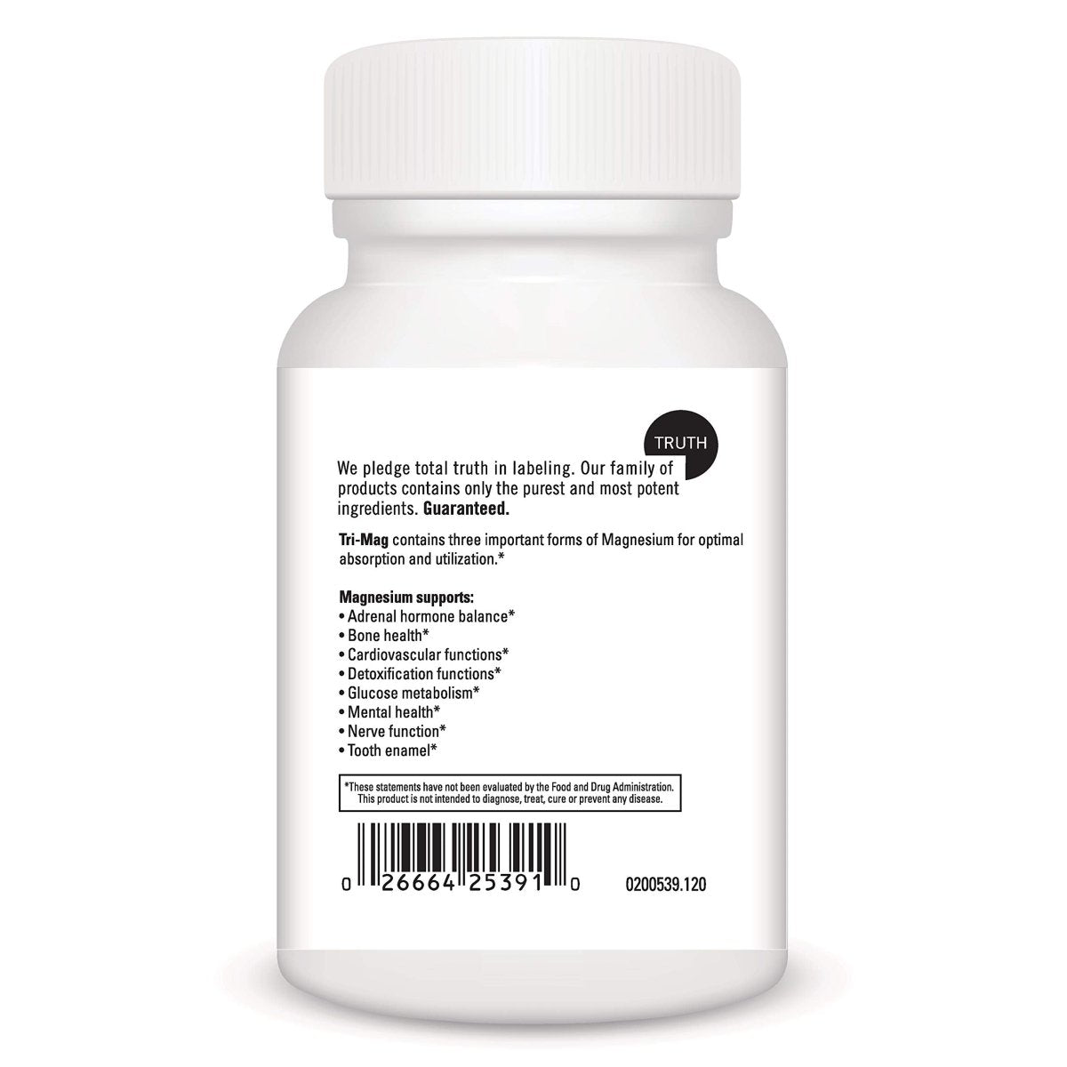 Davinci Laboratories Tri-Mag 300mg Magnesium Taurate Glycinate Malate Support Supplement, 120 Capsules - Vegetarian, Non-GMO Ingredients