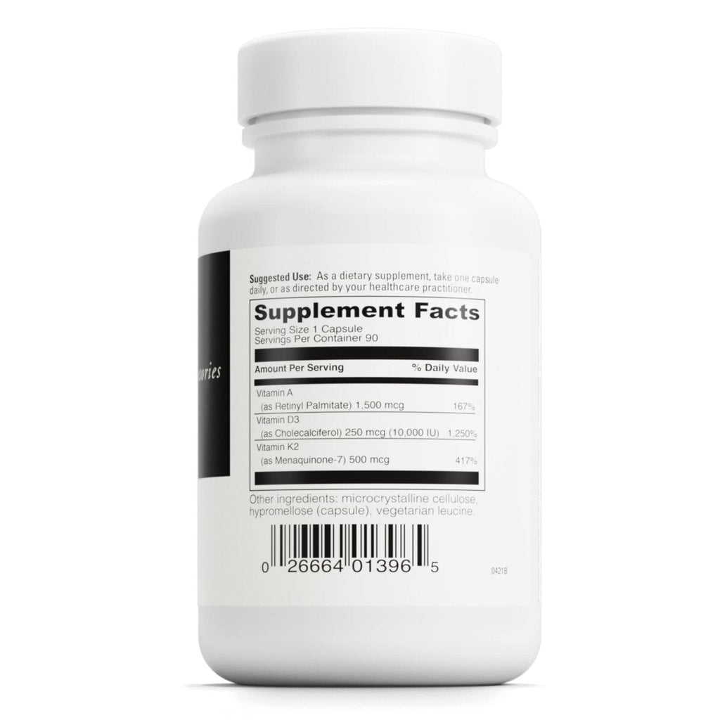 DaVinci Labs ADK 10 - Dietary Supplement to Support Bone Structure, Heart Health and Immune Function - With Vitamin A, Vitamin D3 10,000 IU and Vitamin K2 - Gluten-Free - 90 Vegetarian Capsules
