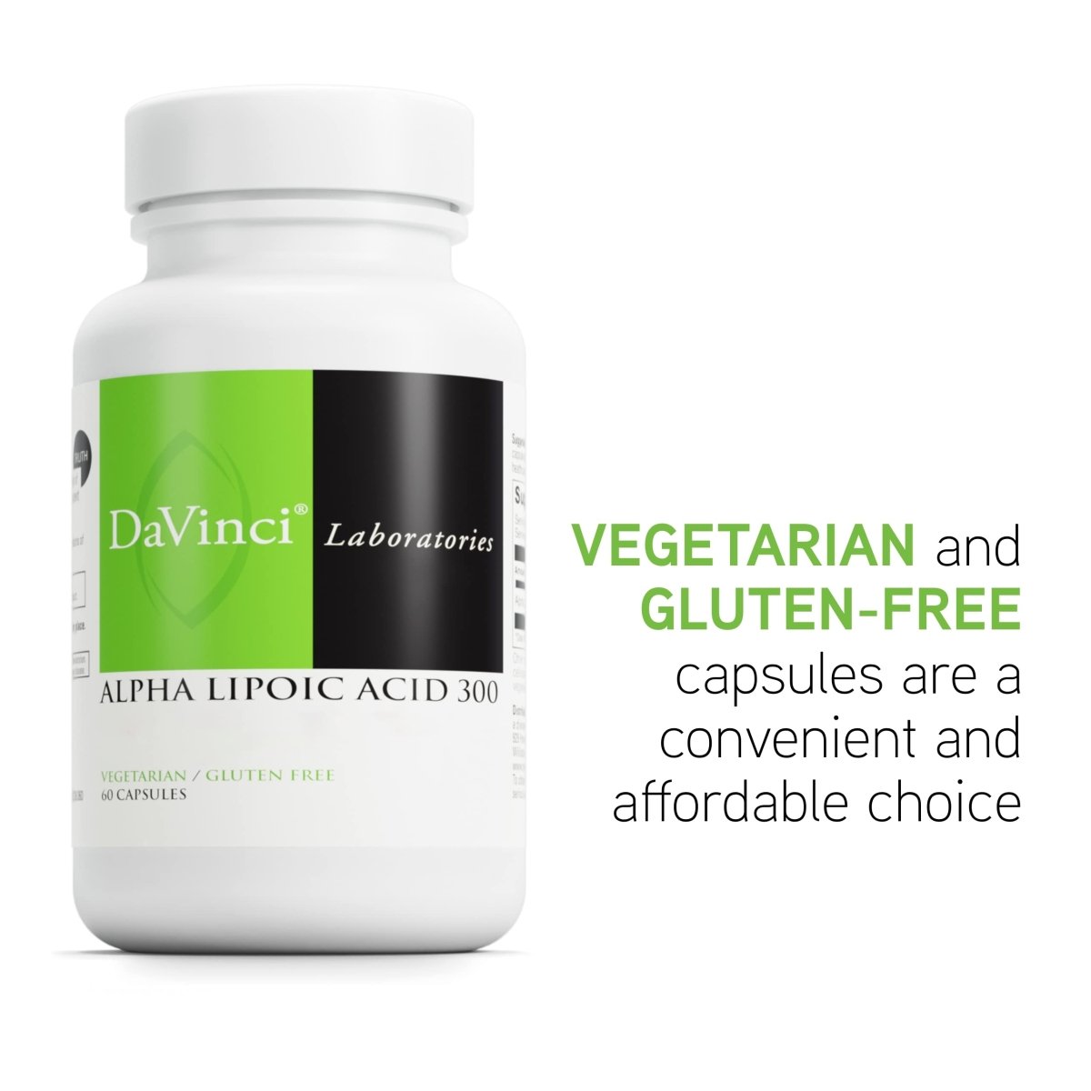 Davinci Labs Alpha Lipoic Acid 300 - Dietary Supplement to Support Metabolism and Healthy Collagen Levels - with 300 mg Alpha Lipoic Acid per Capsule - Gluten-Free - 60 Vegetarian Capsules