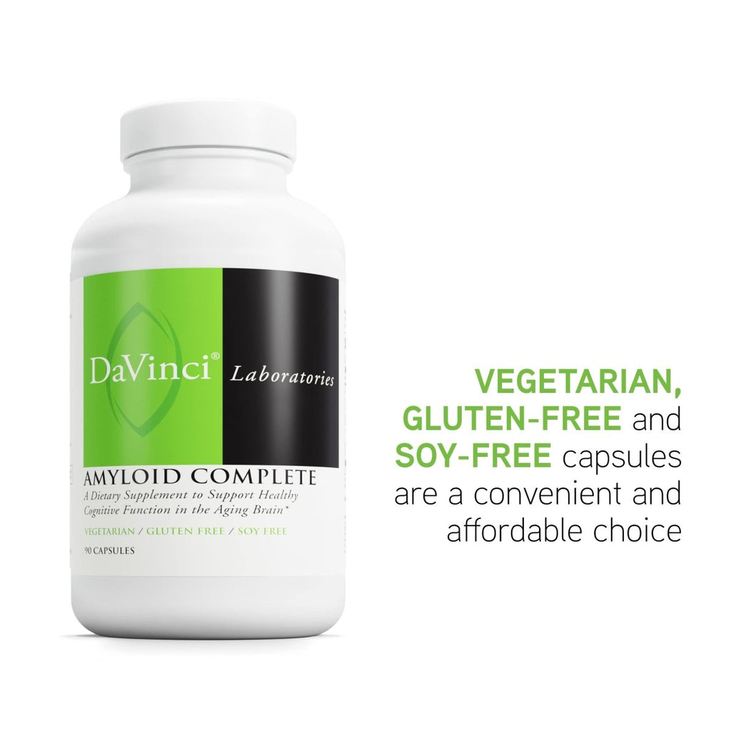 DAVINCI Labs Amyloid Complete - Dietary Supplement to Support Cognitive Function, Brain Health and Healthy Aging - with Colostrum Extract, Curcumin Extract and More - Gluten-Free - 90 Vegetarian Caps