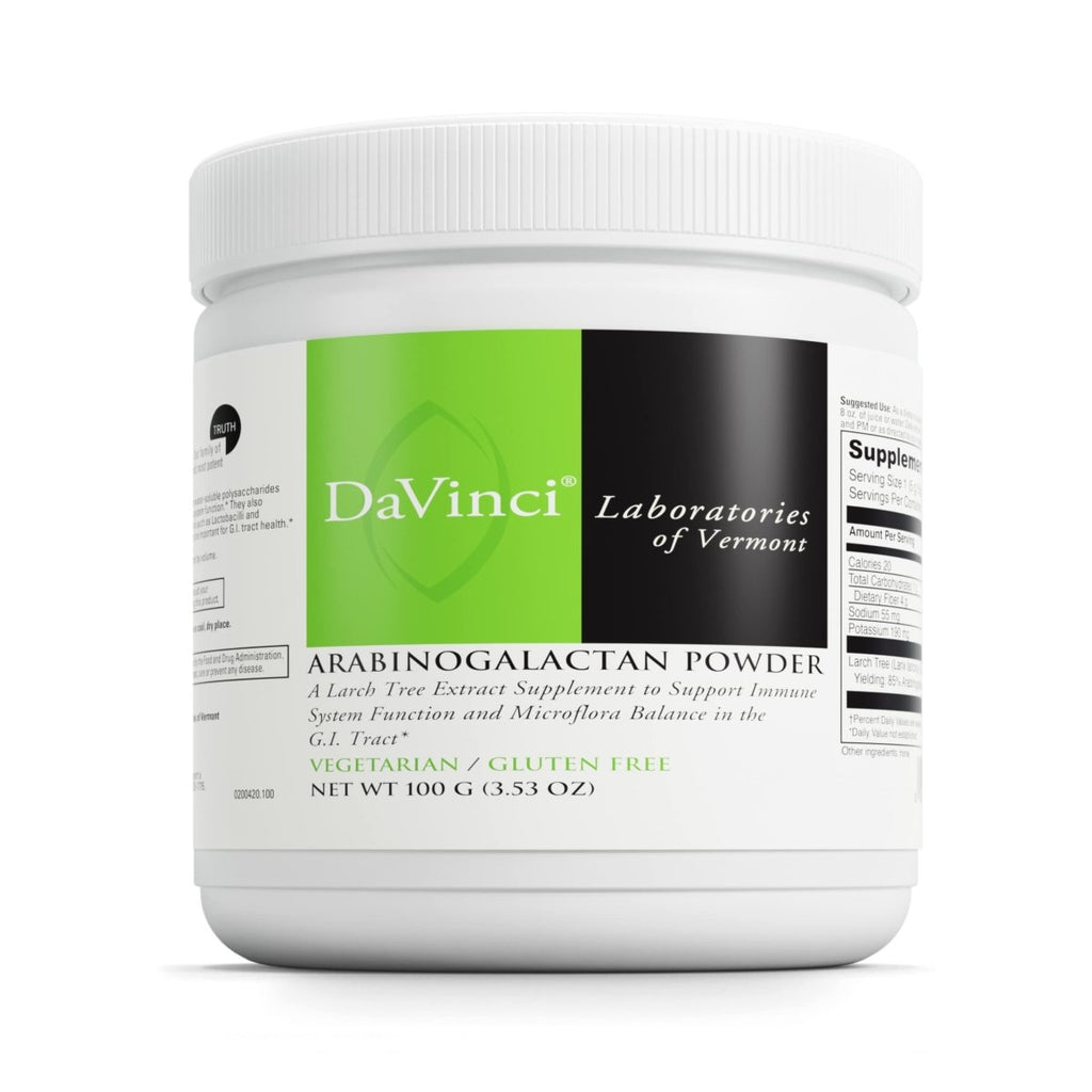 DaVinci Labs Arabinogalactan Powder - Dietary Supplement to Support the Immune System, GI Health and Microflora Balance - With 5000mg of Larch Tree Extract per Scoop - Gluten-Free - Vegetarian - 100g