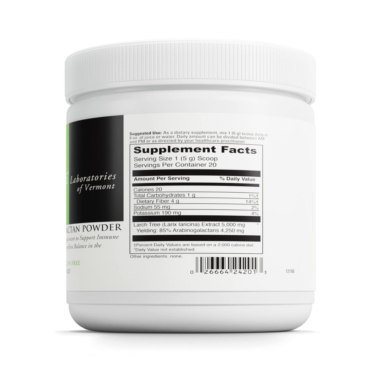 DaVinci Labs Arabinogalactan Powder - Dietary Supplement to Support the Immune System, GI Health and Microflora Balance - With 5000mg of Larch Tree Extract per Scoop - Gluten-Free - Vegetarian - 100g
