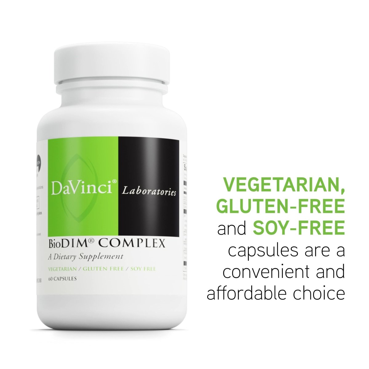 DaVinci Labs BioDIM Complex - Antioxidant Supplement to Support Cellular Health and Hormone Balance for Women and Men* - With Vitamin D3, E, Calcium and More - Gluten-Free - 60 Vegetarian Capsules