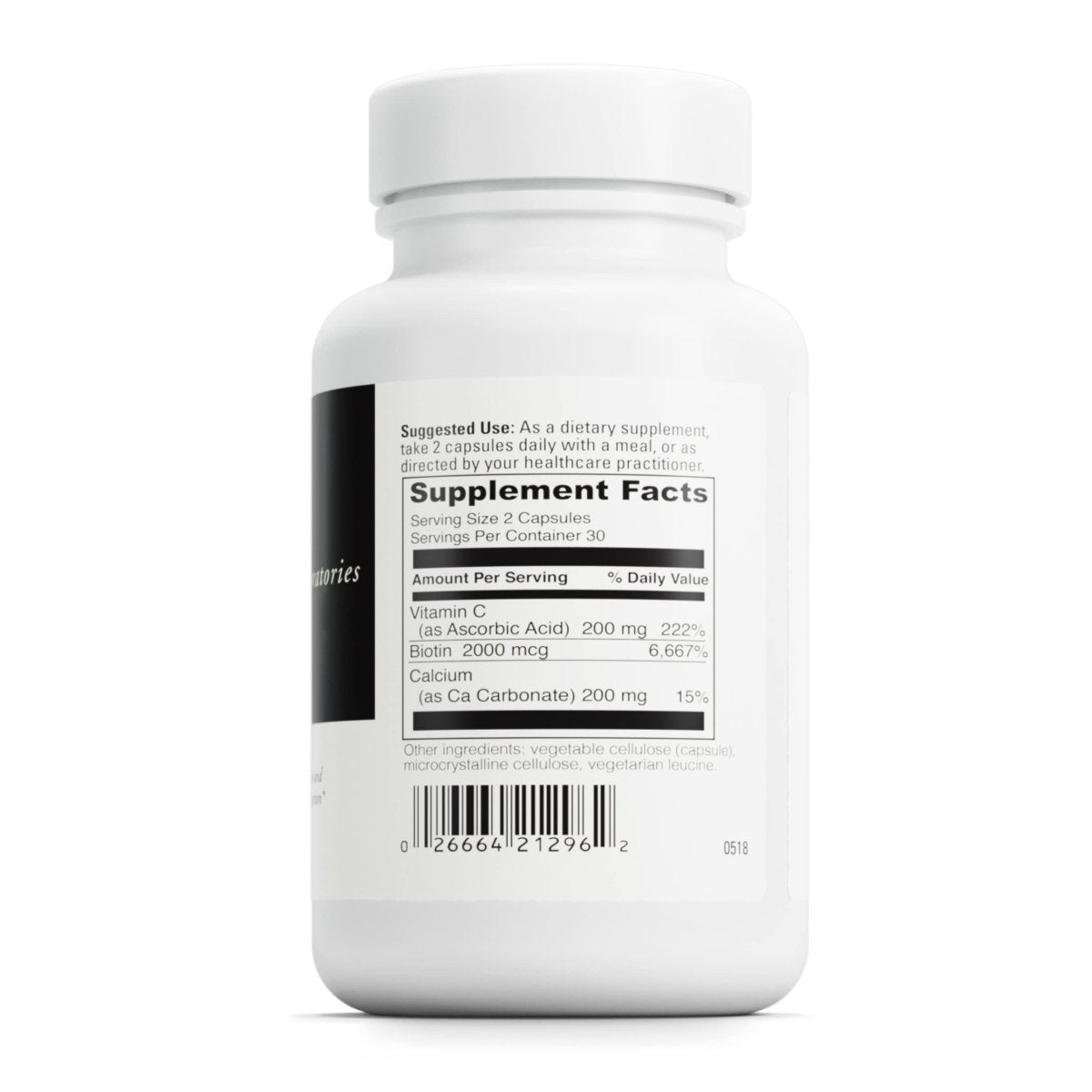 DAVINCI Labs Biotin - Supports Skin & Hair Health, Intestinal Flora Function* - Dietary Supplement with Vitamin C & Calcium as Ca Carbonate - Vegetarian - Gluten-Free - 60 Capsules