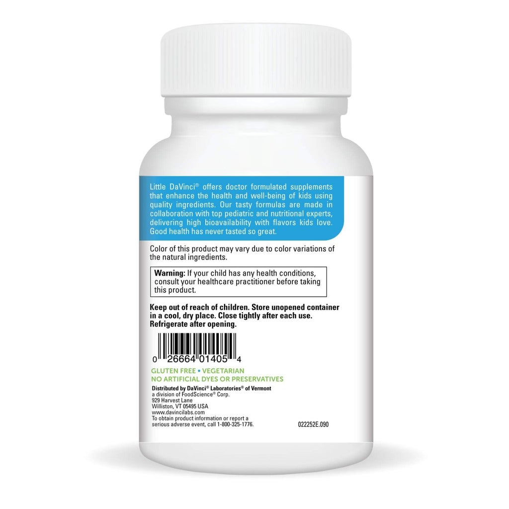DAVINCI Labs Chewable Kidbiotic - Kids Probiotics to Support Digestion, a Healthy Gut, Brain Health and Immunity - with Probiotics, Amylase, and More - Tropical Fruit Flavor - 90 Chewable Tablets