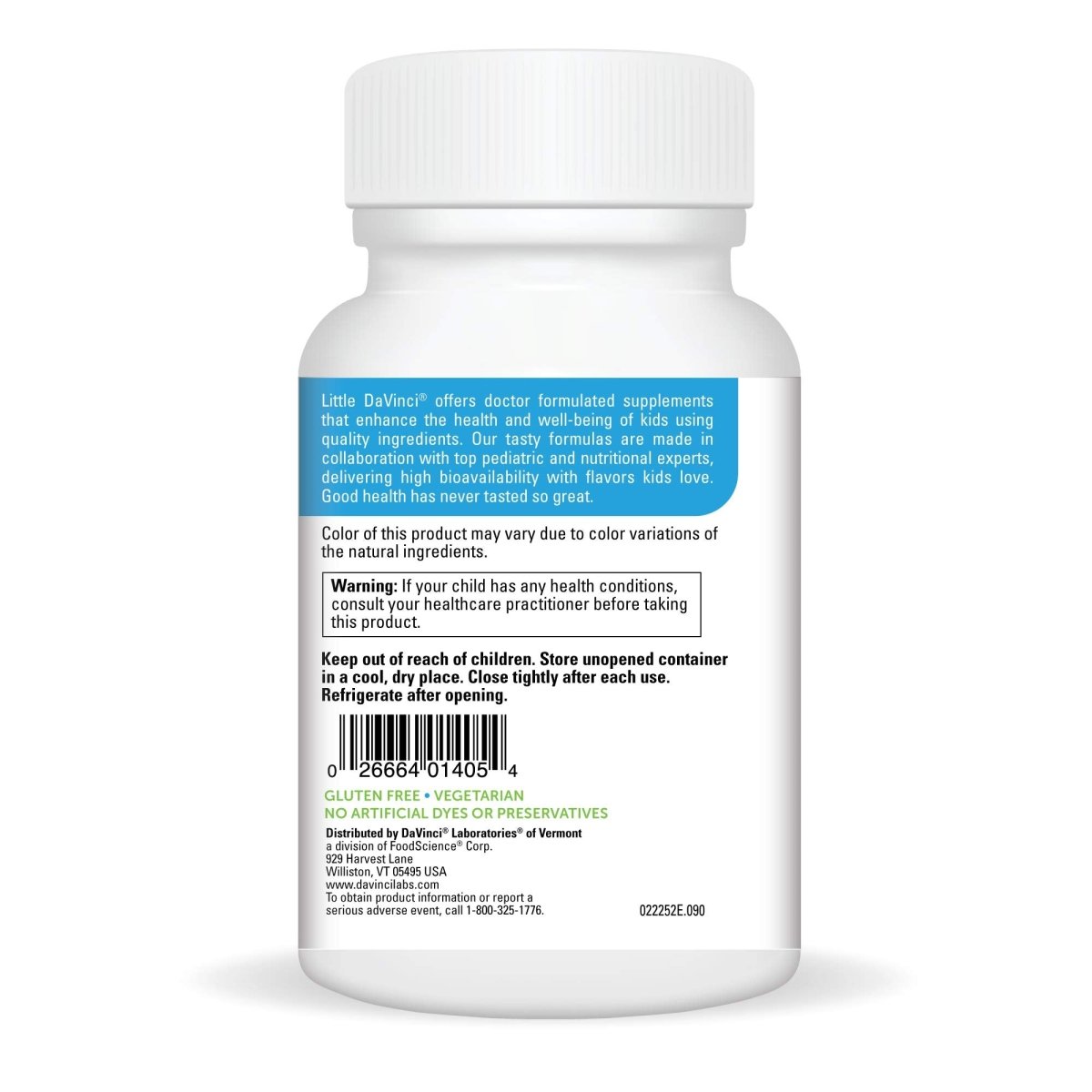 DAVINCI Labs Chewable Kidbiotic - Kids Probiotics to Support Digestion, a Healthy Gut, Brain Health and Immunity - with Probiotics, Amylase, and More - Tropical Fruit Flavor - 90 Chewable Tablets