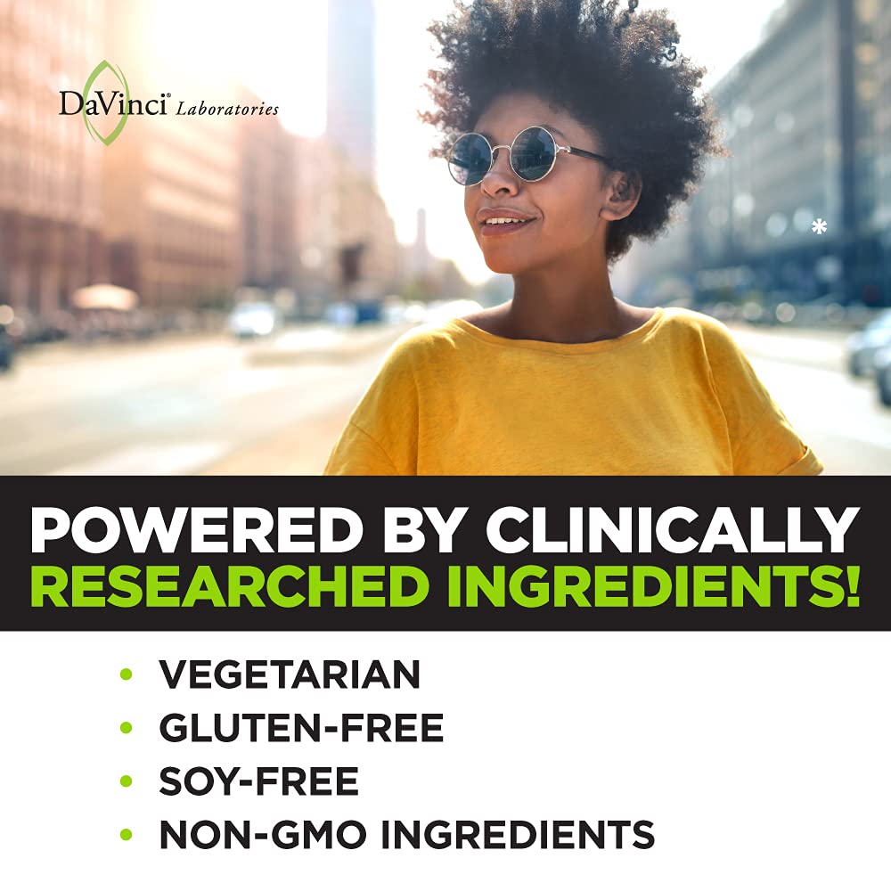DaVinci Labs Cortisol Benefits - Dietary Supplement to Support Healthy Cortisol Levels and Adrenal Health - With Ashwagandha Extract, Rhodiola Rosea Root and More - Gluten-Free -60 Vegetarian Capsules