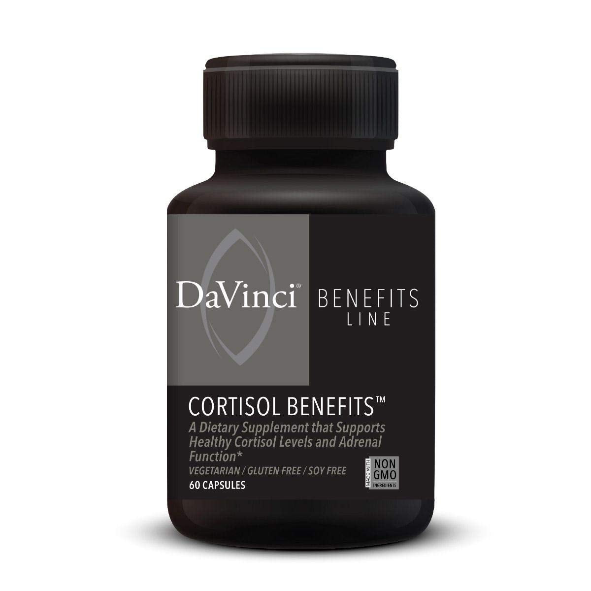 DaVinci Labs Cortisol Benefits - Dietary Supplement to Support Healthy Cortisol Levels and Adrenal Health - With Ashwagandha Extract, Rhodiola Rosea Root and More - Gluten-Free -60 Vegetarian Capsules