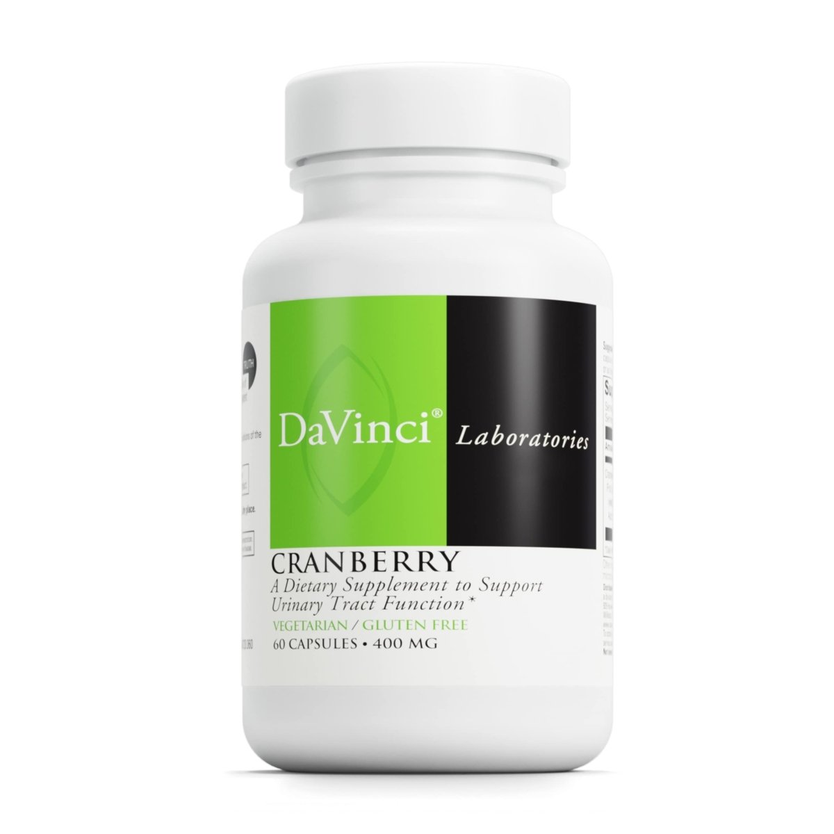 DAVINCI Labs Cranberry - Supports Urinary Tract Health* - Dietary Supplement with Citric Acid and Malic Acid from Cranberry Fruit Juice Powder - Vegetarian - Gluten-Free - 60 Cranberry Capsules