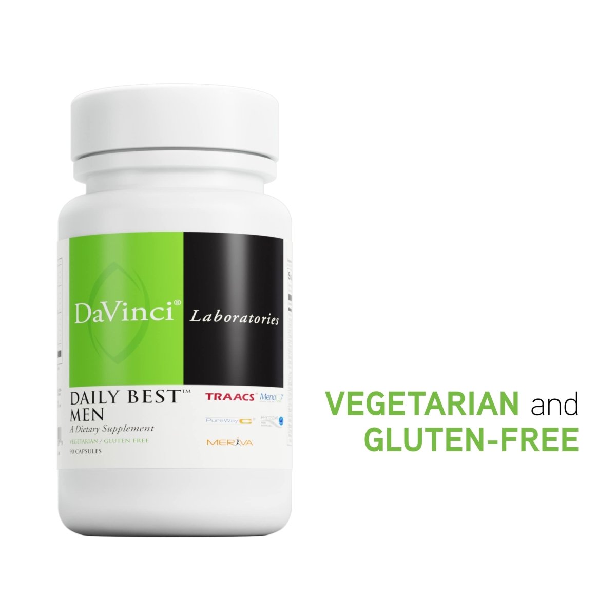 DaVinci Labs - Daily Best Men - A Dietary Supplement with Vitamin B6, Vitamin B12 Vitamin C, Vitamin K2, and More - Vegetarian, Gluten-free - 90 Capsules