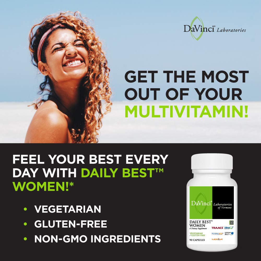 DaVinci Labs - Daily Best Women - A Dietary Supplement with Vitamin B6, Vitamin B12 Vitamin C, Vitamin K2, and More - Vegetarian, Gluten-free - 90 Capsules