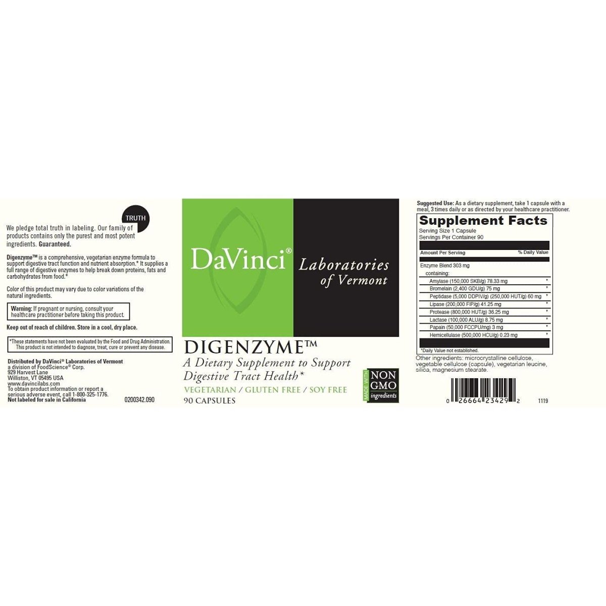 Davinci Labs - Digenzyme 90 Vcaps