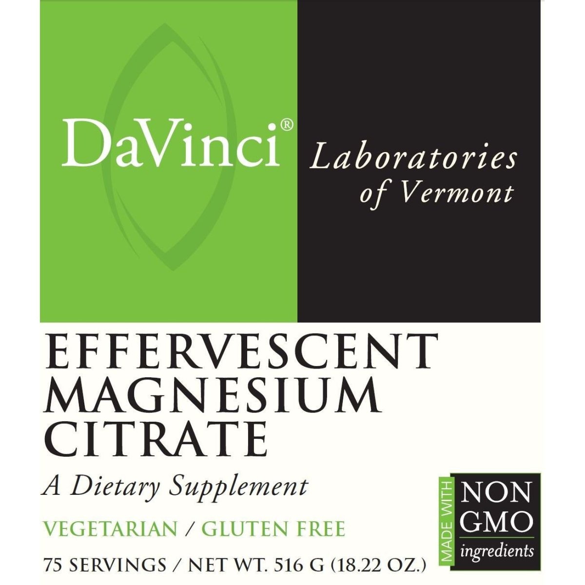 Davinci Labs - Effervescent Magnesium Citrate 75 Servings [Health and Beauty]