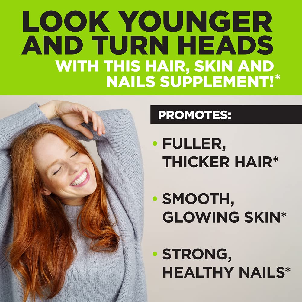 DaVinci Labs Hair, Skin & Nails - Dietary Supplement to Support Smooth, Healthy Skin, Strong Nails and Hair Health* - With Vitamin C and D3, Minerals, Biotin, Zinc and More - Gluten-Free - 60 Capsules