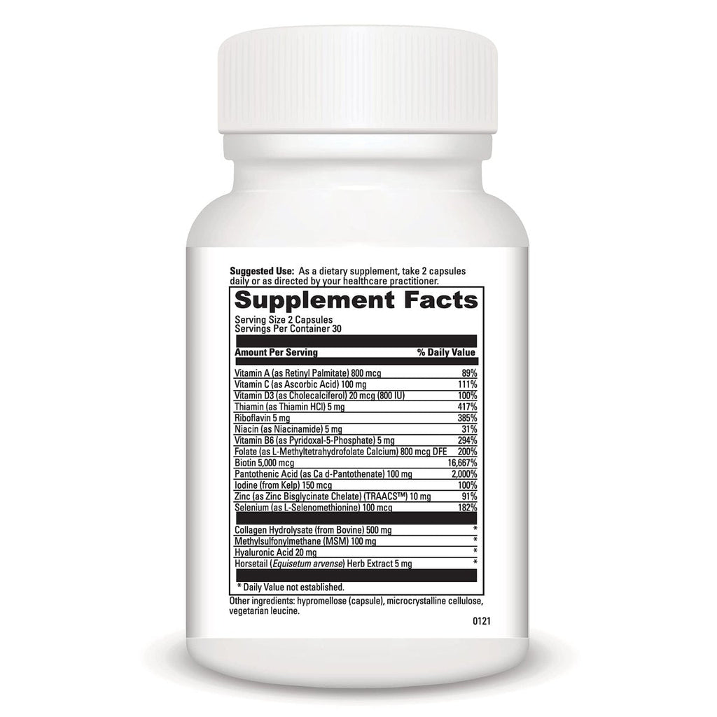 DaVinci Labs Hair, Skin & Nails - Dietary Supplement to Support Smooth, Healthy Skin, Strong Nails and Hair Health* - With Vitamin C and D3, Minerals, Biotin, Zinc and More - Gluten-Free - 60 Capsules