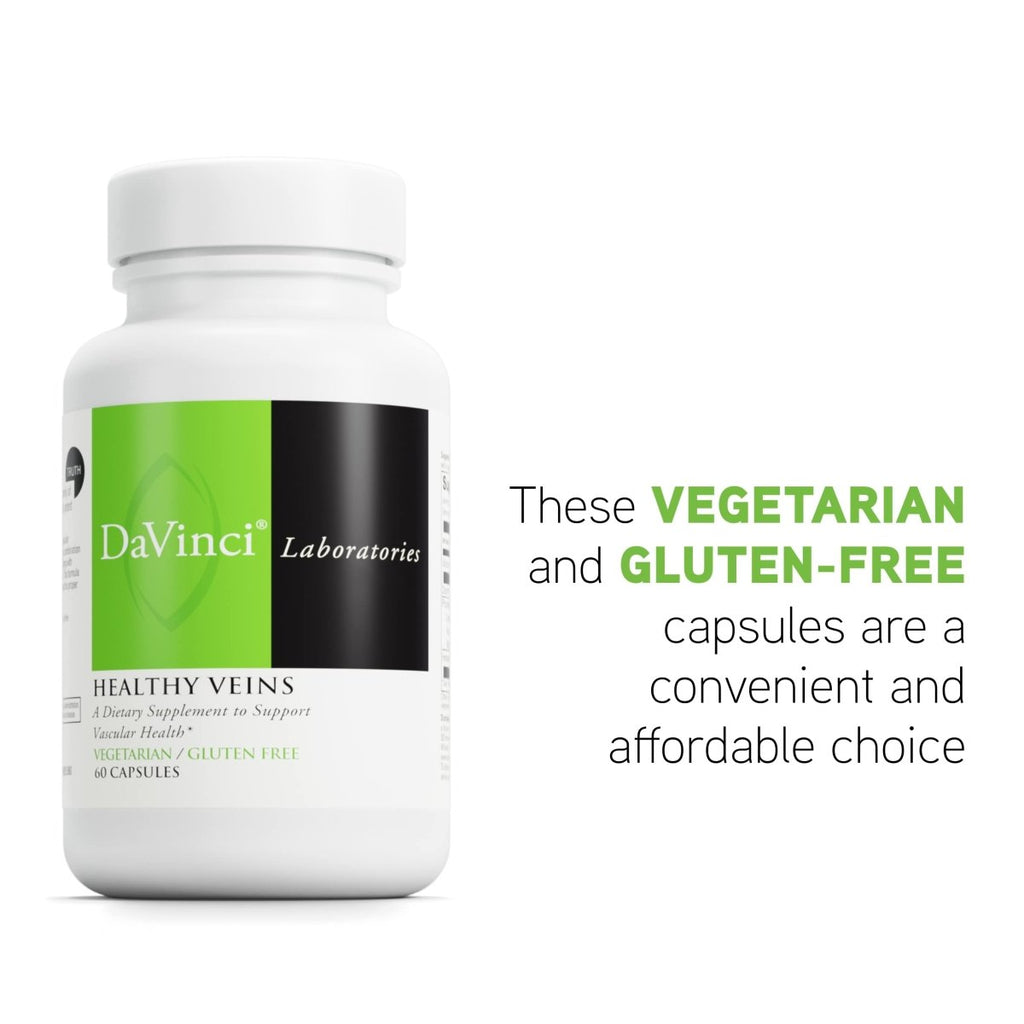 DaVinci Labs Healthy Veins - Vascular Health Support Supplement with Vitamin C and Diosmin - 60 Veg Caps
