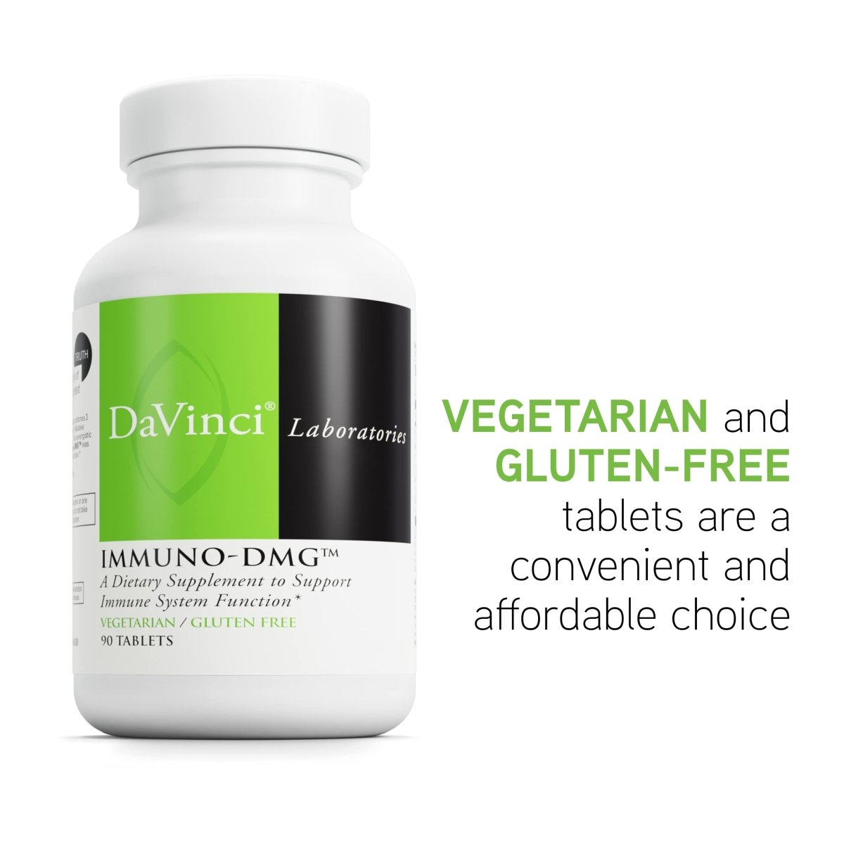 DaVinci Labs Immuno-DMG - Dietary Supplement to Balance and Support Immune System Functions* - With DMG, Maitake Powder, Larch Tree and Beta Glucan - Gluten-Free - 90 Vegetarian Tablets