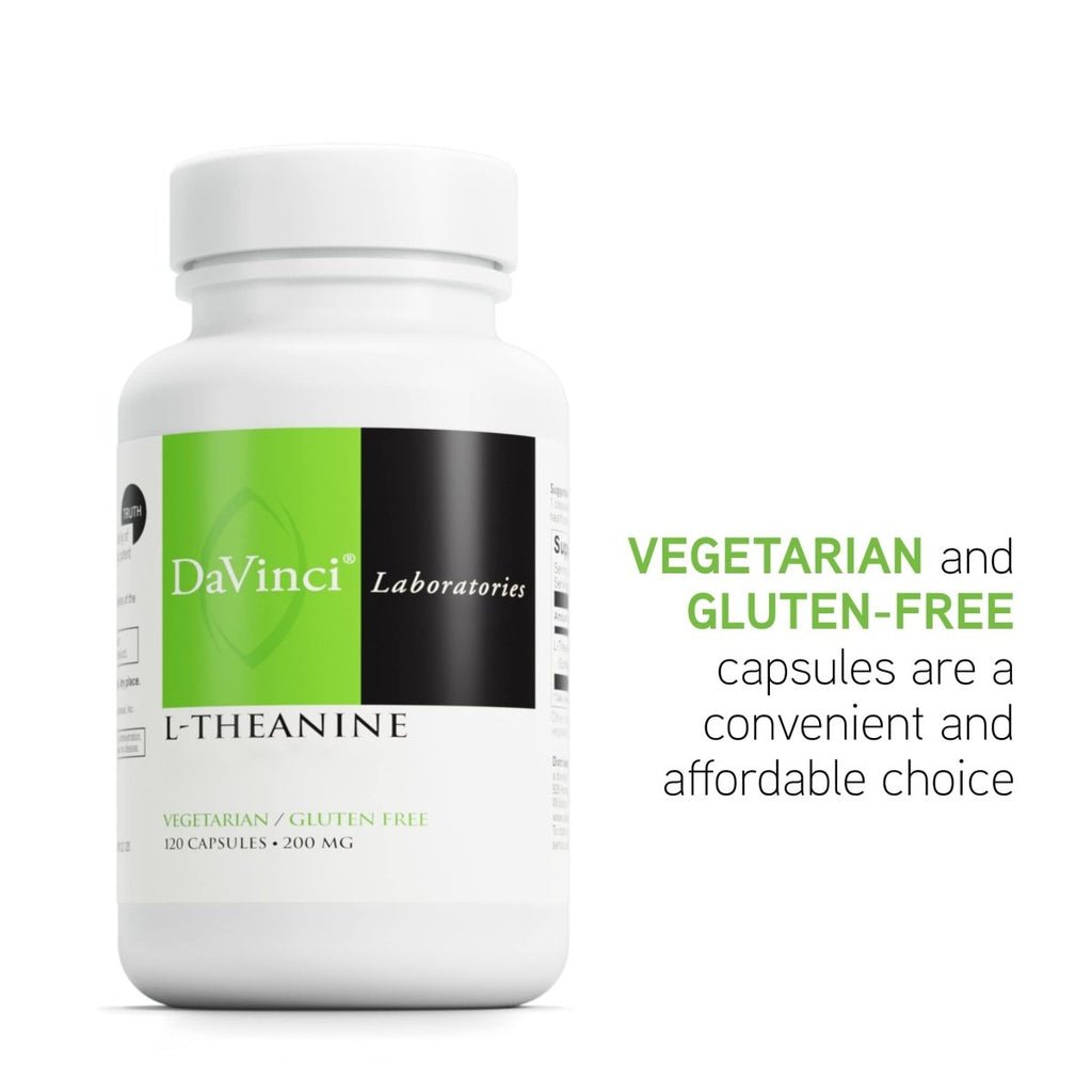 DAVINCI Labs L-Theanine - Dietary Supplement to Help with Concentration, Focus, Relaxation and Irritability* - with 200 mg L-Theanine per Serving - 120 Vegetarian Capsules