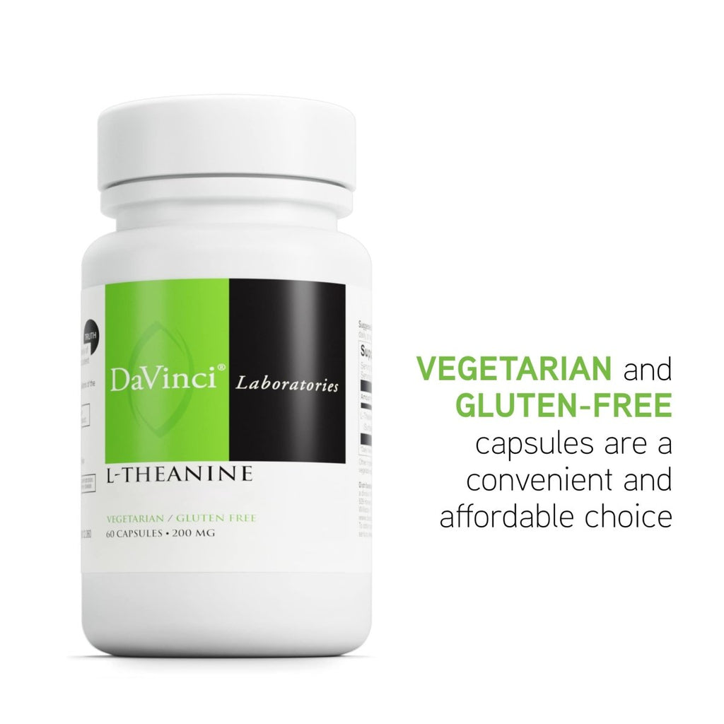 DAVINCI Labs L-Theanine - Dietary Supplement to Help with Concentration, Focus, Relaxation and Irritability* - with 200 mg L-Theanine per Serving - 60 Vegetarian Capsules