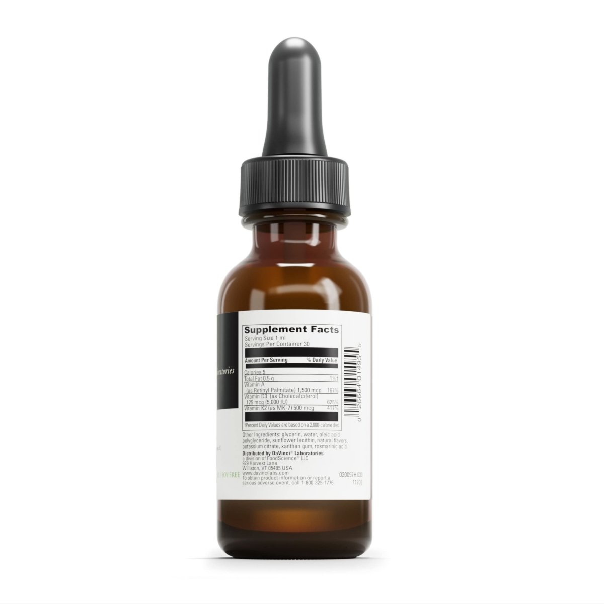 DAVINCI Labs Liposomal ADK - Liquid Dietary Supplement for Immune System, Bone, and Heart Health - 30 ml