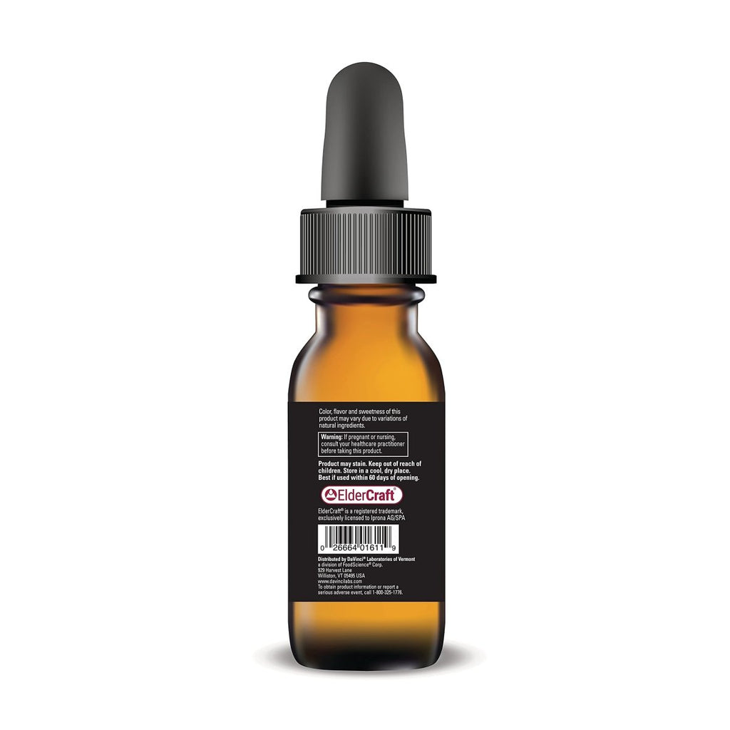 DAVINCI Labs Liposomal Elderberry - Immune Support Supplement for Healthy Lungs, Throat and Sinus* - with ElderCraft European Black Elderberry Extract - Gluten-Free - Vegetarian - 30 ml, 15 Servings