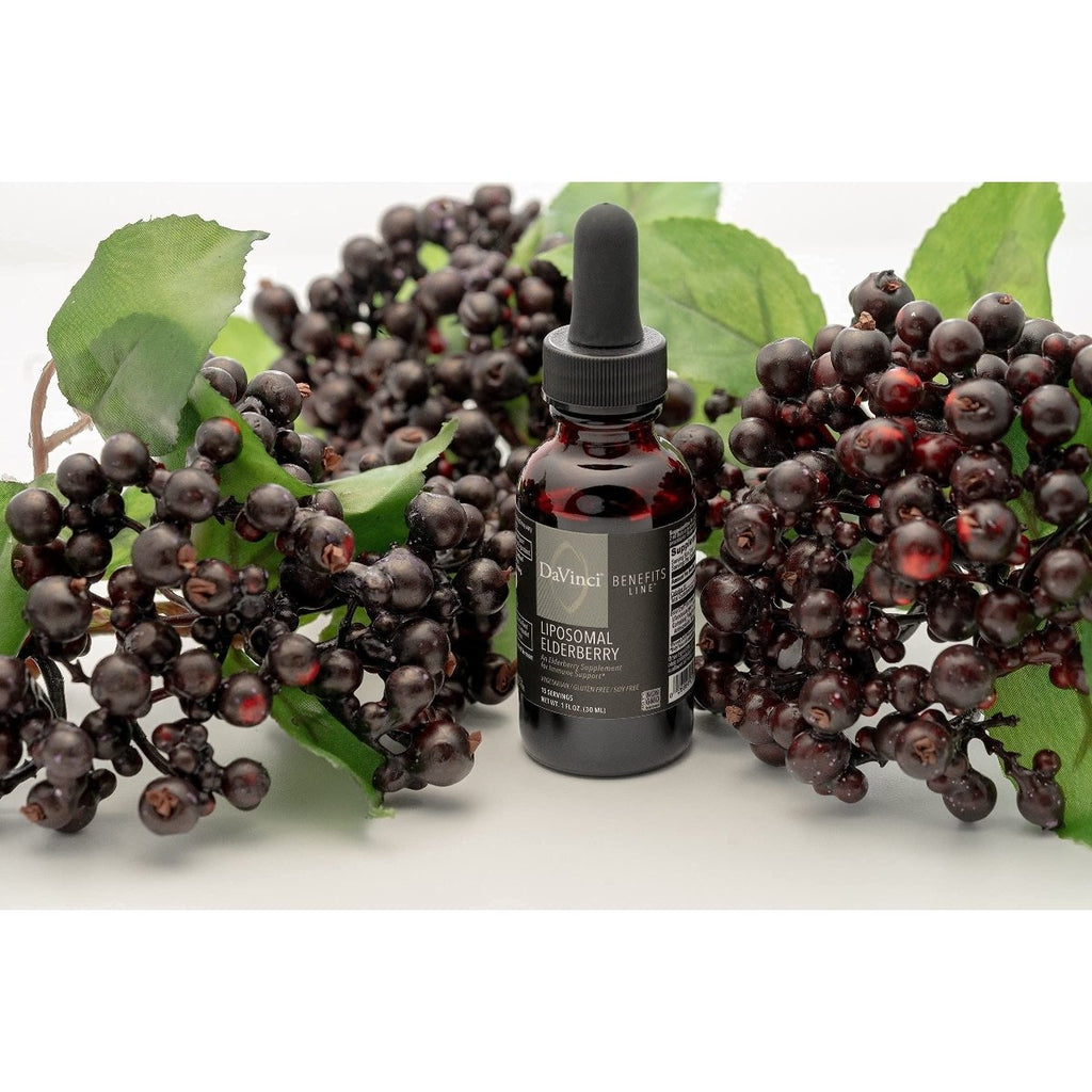 DAVINCI Labs Liposomal Elderberry - Immune Support Supplement for Healthy Lungs, Throat and Sinus* - with ElderCraft European Black Elderberry Extract - Gluten-Free - Vegetarian - 30 ml, 15 Servings