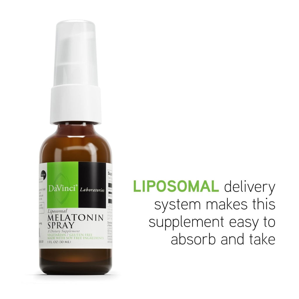 DaVinci Labs Liposomal Melatonin Spray - Dietary Supplement for Restful Sleep, Menopause and Immune Support* - with 3mg Melatonin per Serving - Gluten-Free - Vegetarian - 30 ml