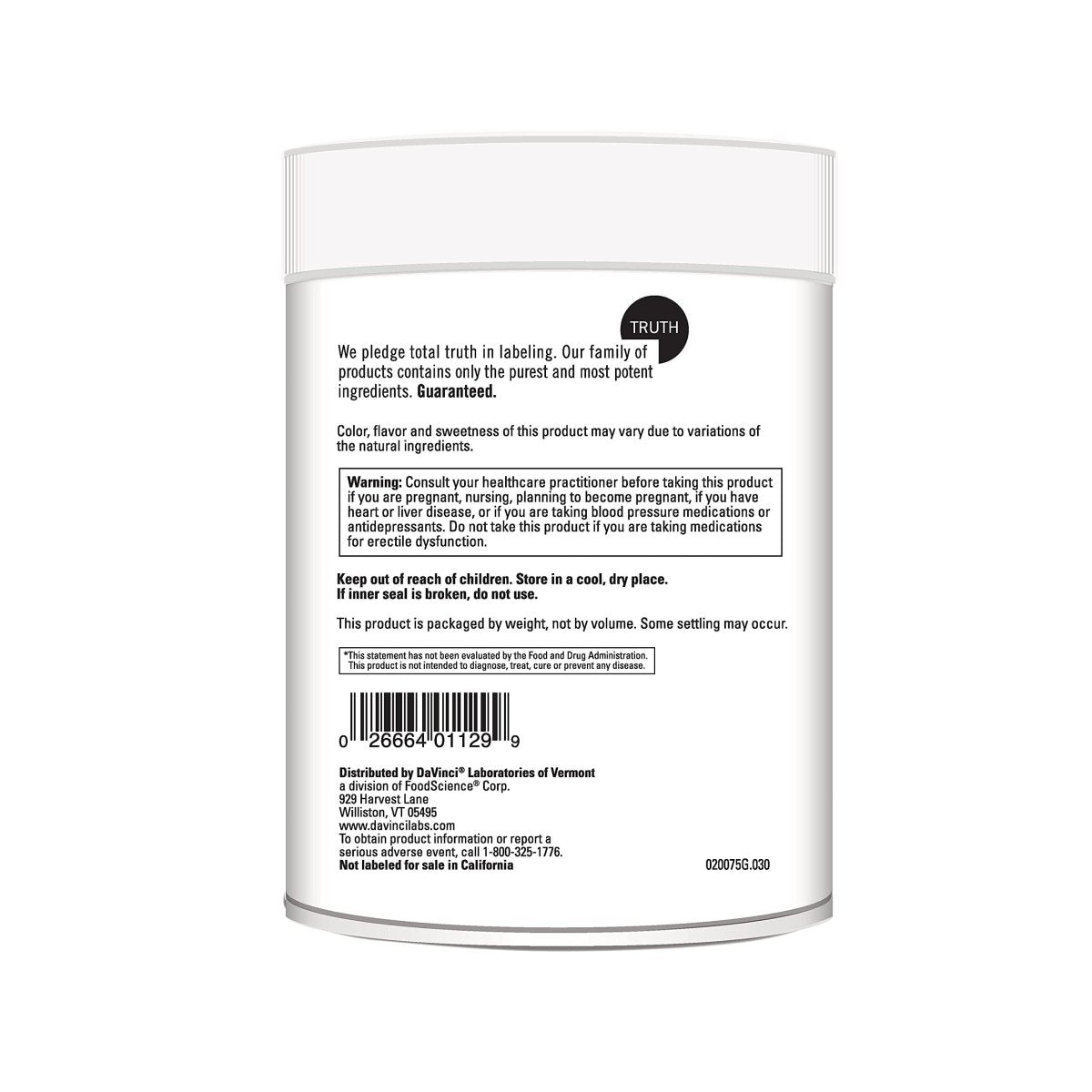 Davinci Labs Maxi BCAA Raspberry Lemonade Energy 13.23 Oz / 30 Servings
