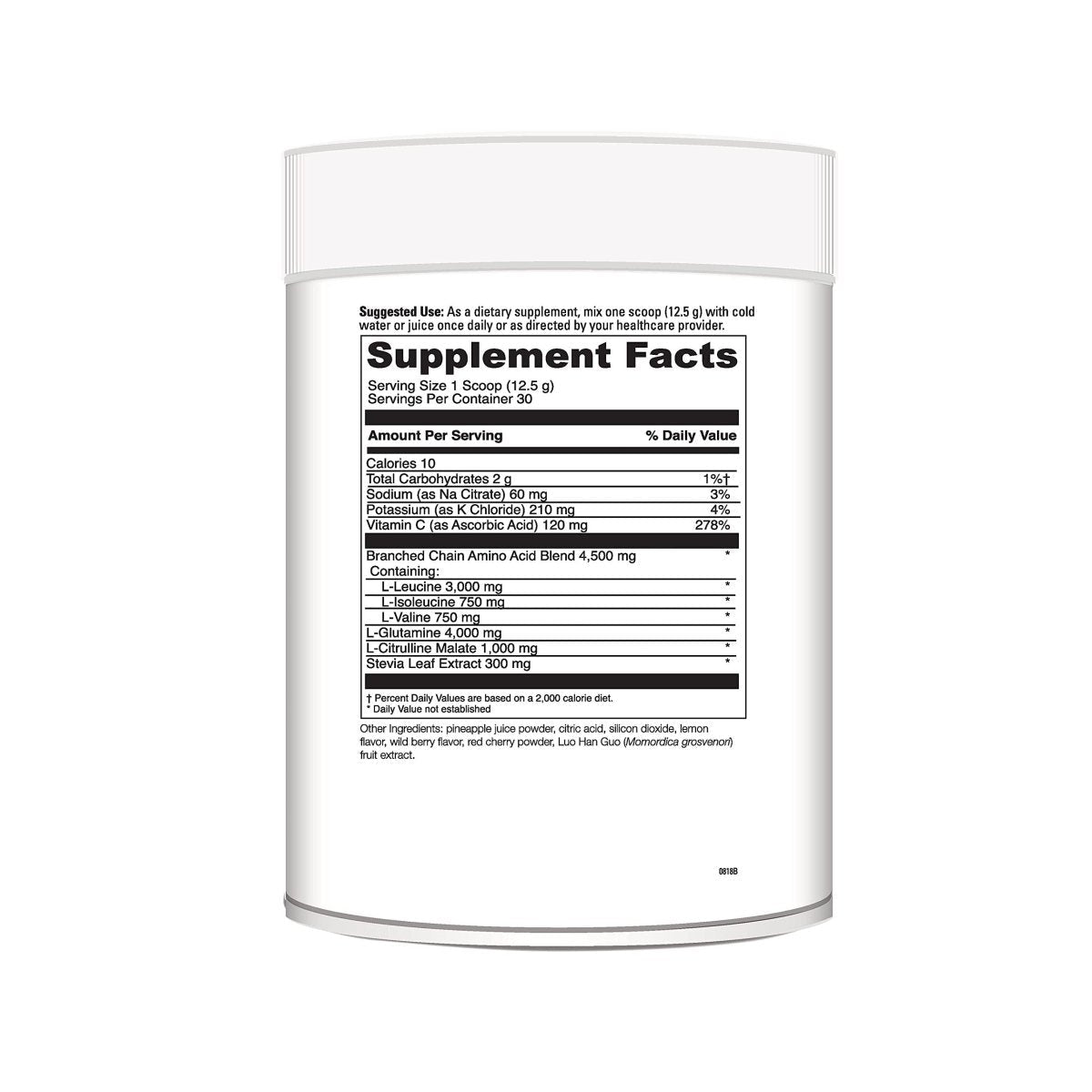 Davinci Labs Maxi BCAA Raspberry Lemonade Energy 13.23 Oz / 30 Servings